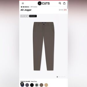 Cuts Clothing AO Joggers - Dark Pine, Medium, Waist - 32 inch